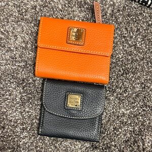 Dooney & Bourke Orange and Black Leather Wallets